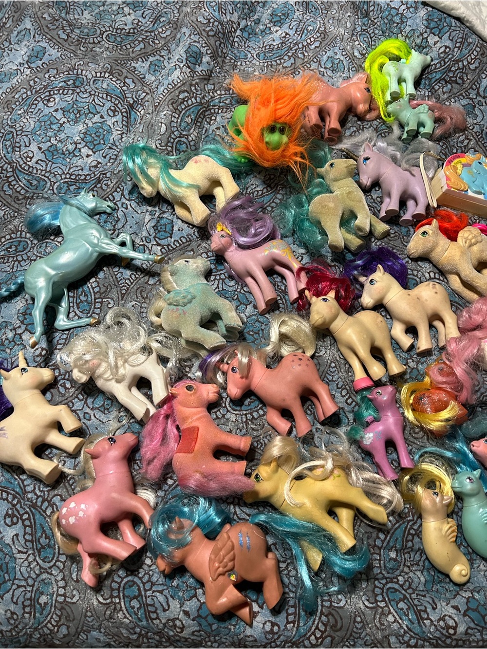 Vintage Hasbro My Little Pony Lot - Pink, Purple, Blue, Yellow, Green
